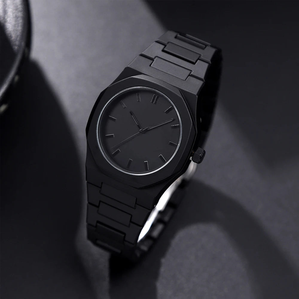 Nano Black Premium Çelik Kordon Erkek Kol Saati – Minimalist ve Şık Tasarım