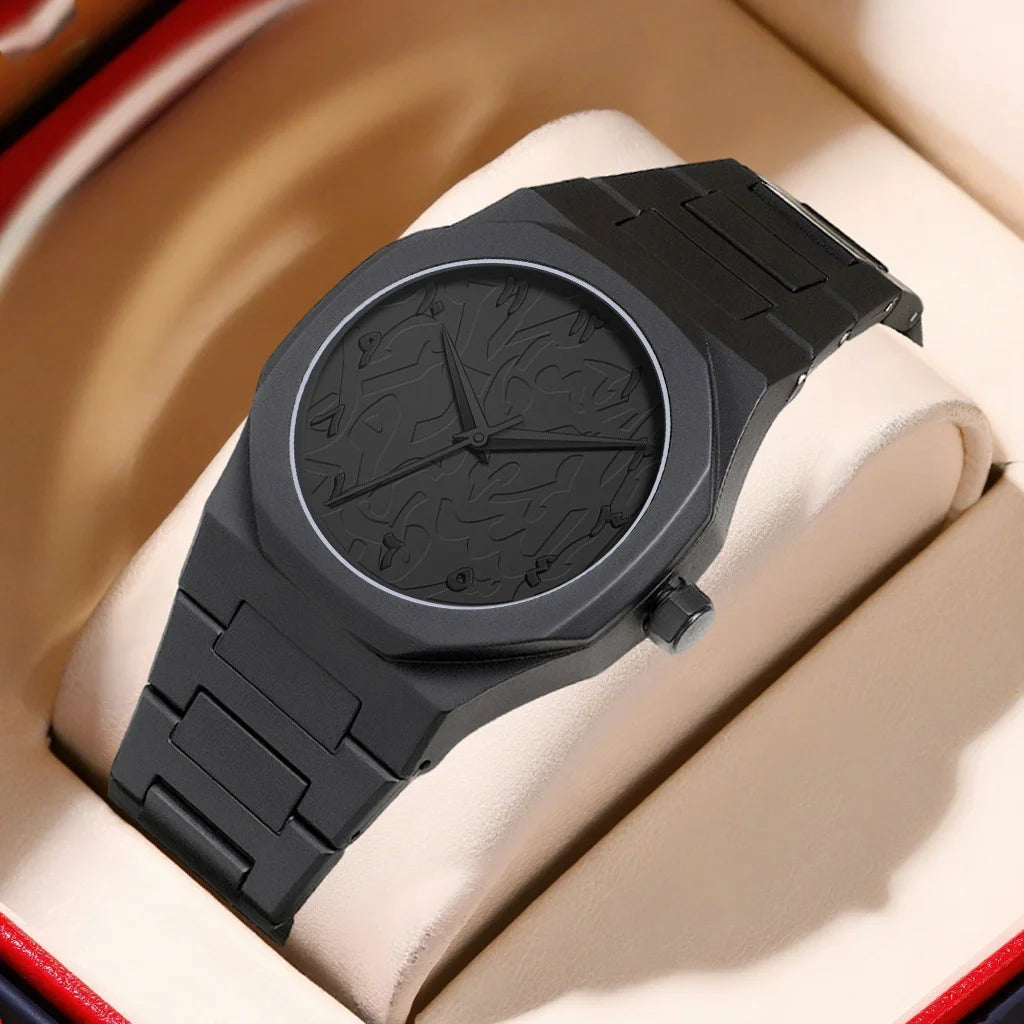 Nano Black Premium Çelik Kordon Erkek Kol Saati – Minimalist ve Şık Tasarım
