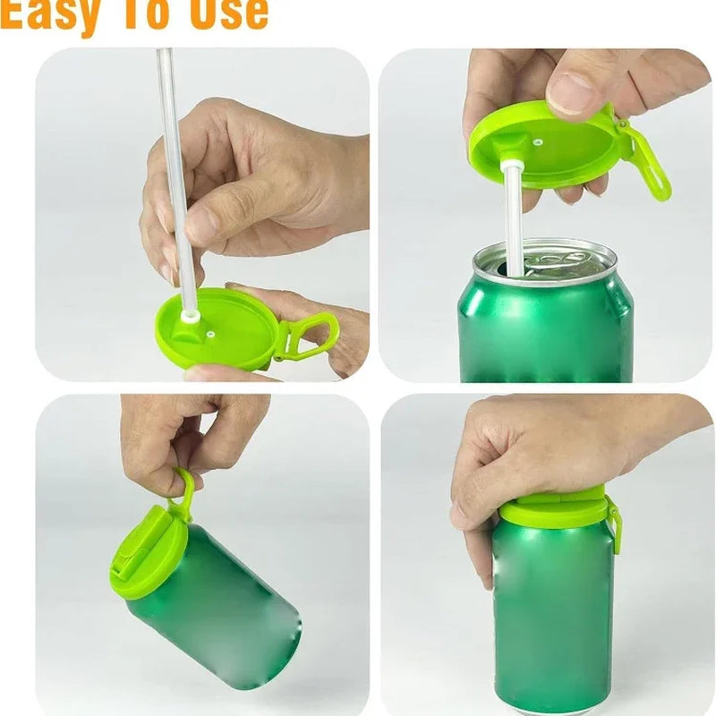 SpillSip™ Yeniden Kullanılabilir Pipetli Kutu İçecek Kapağı